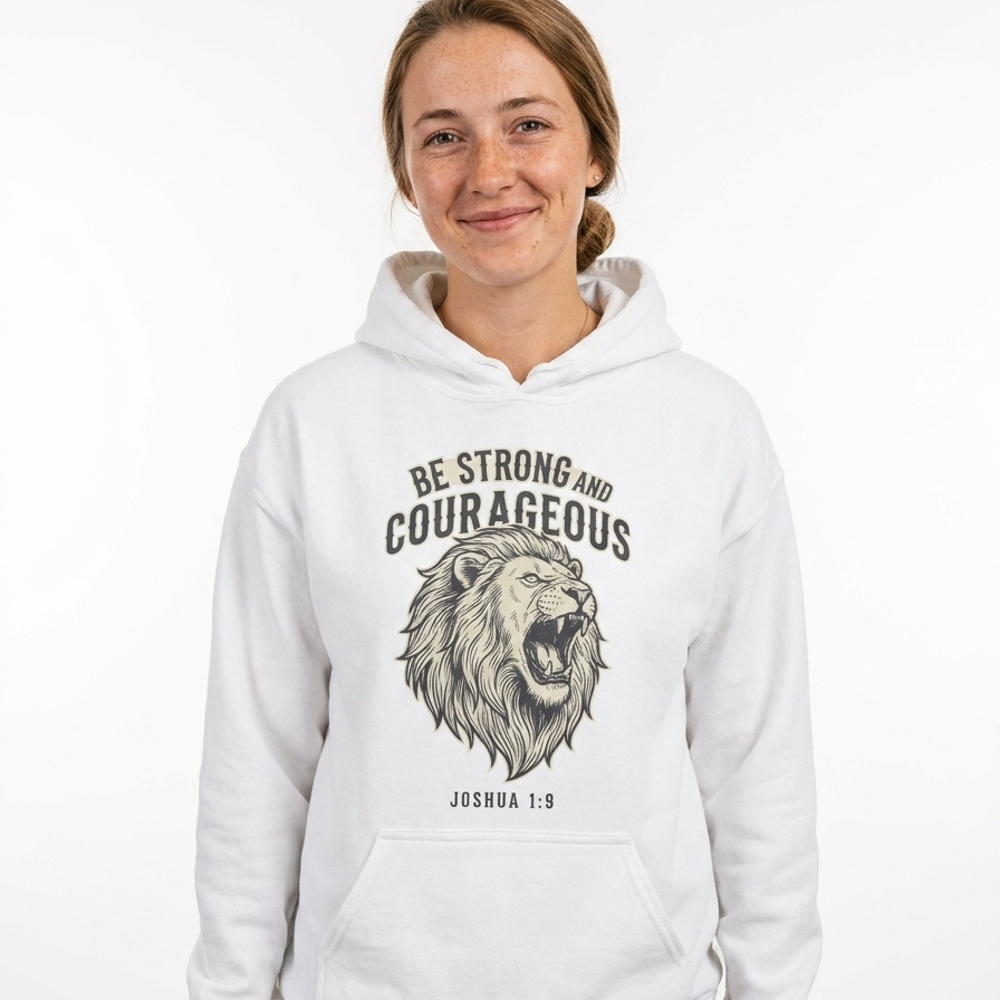 Be Strong & Courageous worn by a model